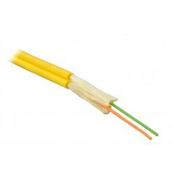 Cabeus TB-ZIP-9-02T-LSZH-IN-25 Кабель волоконно-оптический 9/125 одномодовый, 2 волокна, плотное буферное покрытие (tight buffer), zip cord, для внутренней прокладки ( -25C ~ +50), LSZH, желтый, (F90020204Y)