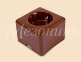 GE80301-04 Розетка ретро фарфоровые 60х60х60, 16 А, 250В, IP 21бсерия QUADRO, коллекция Новая Голландия, коричневый, Мезонин