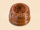 GE70301-42 Розетка ретро фарфоровая двухполюсная, с заземляющим контактом ,в комплекте с подъемной рамкой, D70x45, 16А, 250В, IP 20, Коллекция Art-D