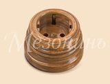 GE70301-44 Розетка ретро фарфоровая двухполюсная, с заземляющим контактом ,в комплекте с подъемной рамкой, D70x45, 16А, Коллекция Art-Deco, Marrone, М