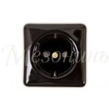 GE80301-05 Розетка ретро фарфоровые 60х60х60, 16 А, 250В, IP 22, серия QUADRO, коллекция Новая Голландия, черный, Мезонин