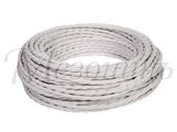 GE72100-01 Провод декоративный витой двойной TV и Internet категория 5Е, скрученный провод двухжильный кабель коаксиальный и кабель UTP, белый , 45 м