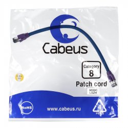 Cabeus PC-SSTP-RJ45-Cat.8-0.3m-LSZH Патч-корд S/FTP, категория 8 (40G, 2000 MHz), 2xRJ45/8p8c, экранированный, синий, LSZH, 0.3 мPC-SSTP-RJ45-Cat.8-0.3m-LSZH фото