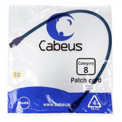 Cabeus PC-SSTP-RJ45-Cat.8-0.5m-LSZH Патч-корд S/FTP, категория 8 (40G, 2000 MHz), 2xRJ45/8p8c, экранированный, синий, LSZH, 0.5 мPC-SSTP-RJ45-Cat.8-0.5m-LSZH фото