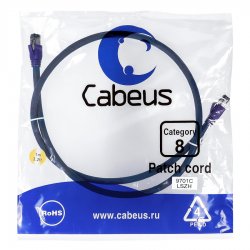 Cabeus PC-SSTP-RJ45-Cat.8-1m-LSZH Патч-корд S/FTP, категория 8 (40G, 2000 MHz), 2xRJ45/8p8c, экранированный, синий, LSZH, 1 мPC-SSTP-RJ45-Cat.8-1m-LSZH фото