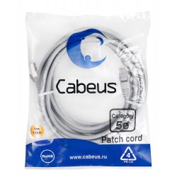 Cabeus PC-FTP-RJ45-Cat.5e-20m Патч-корд F/UTP, категория 5е, 2xRJ45/8p8c, экранированный, серый, PVC, 20мPC-FTP-RJ45-Cat.5e-20m фото
