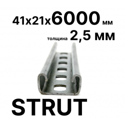 STRUT-профиль  41х21х6000 мм, толщина 2,5 мм