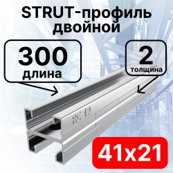 STRUT-профиль  двойной 41х21х300 мм, толщина 2 мм