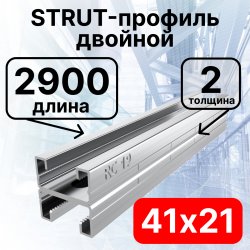 STRUT-профиль  двойной 41х21х2900 мм, толщина 2 мм