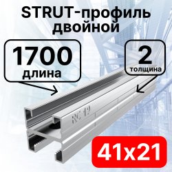 STRUT-профиль  двойной 41х21х1700 мм, толщина 2 мм