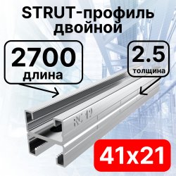 STRUT-профиль  двойной 41х21х2700 мм, толщина 2,5 мм