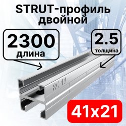 STRUT-профиль  двойной 41х21х2300 мм, толщина 2,5 мм