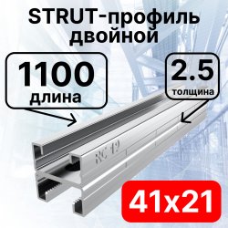STRUT-профиль  двойной 41х21х1100 мм, толщина 2,5 мм