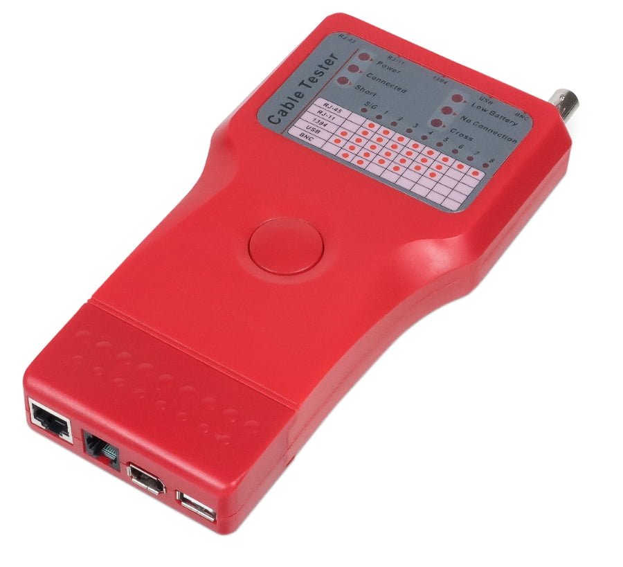 Cabeus CT-SLT-5-1 Тестер для витой пары, коаксиала, телефона, USB, 1394 (батарея в комплекте, светодиод состояния)