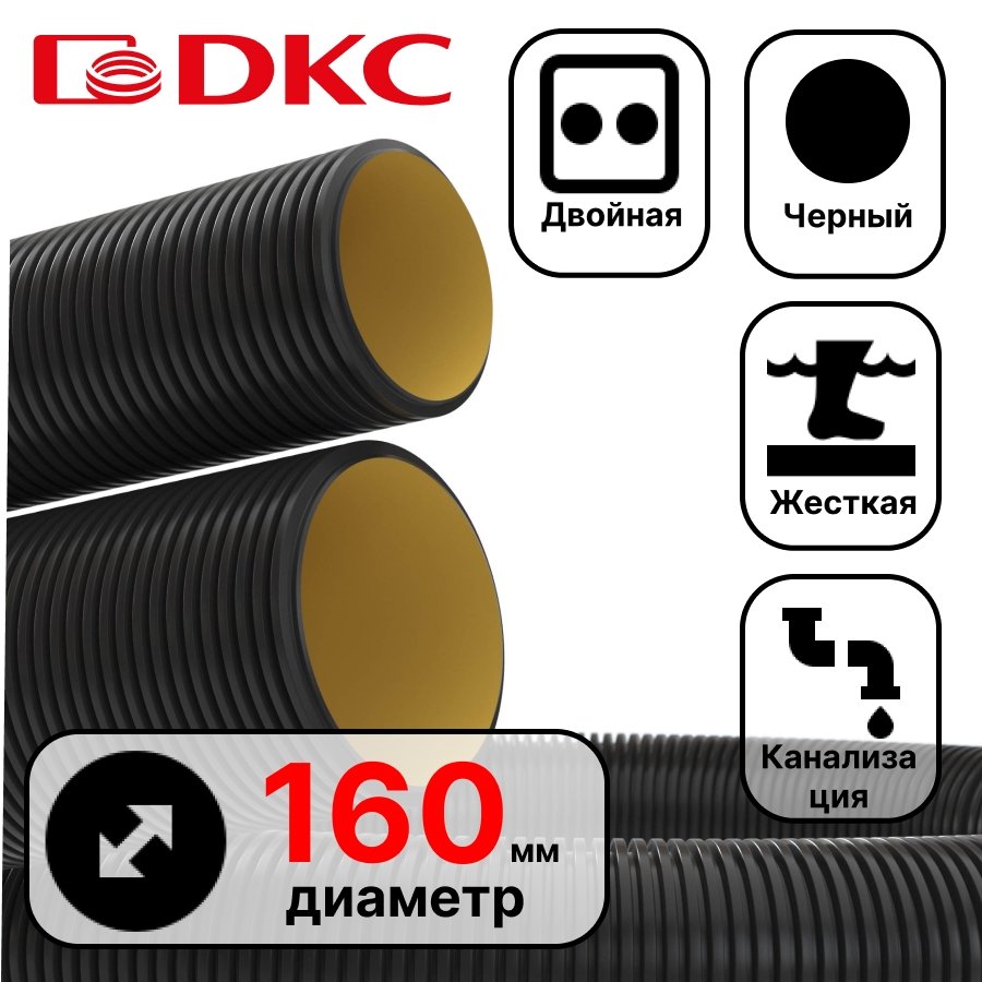 Труба жест. двустен. д160мм,цв.черн.160916A-6KPCS фото