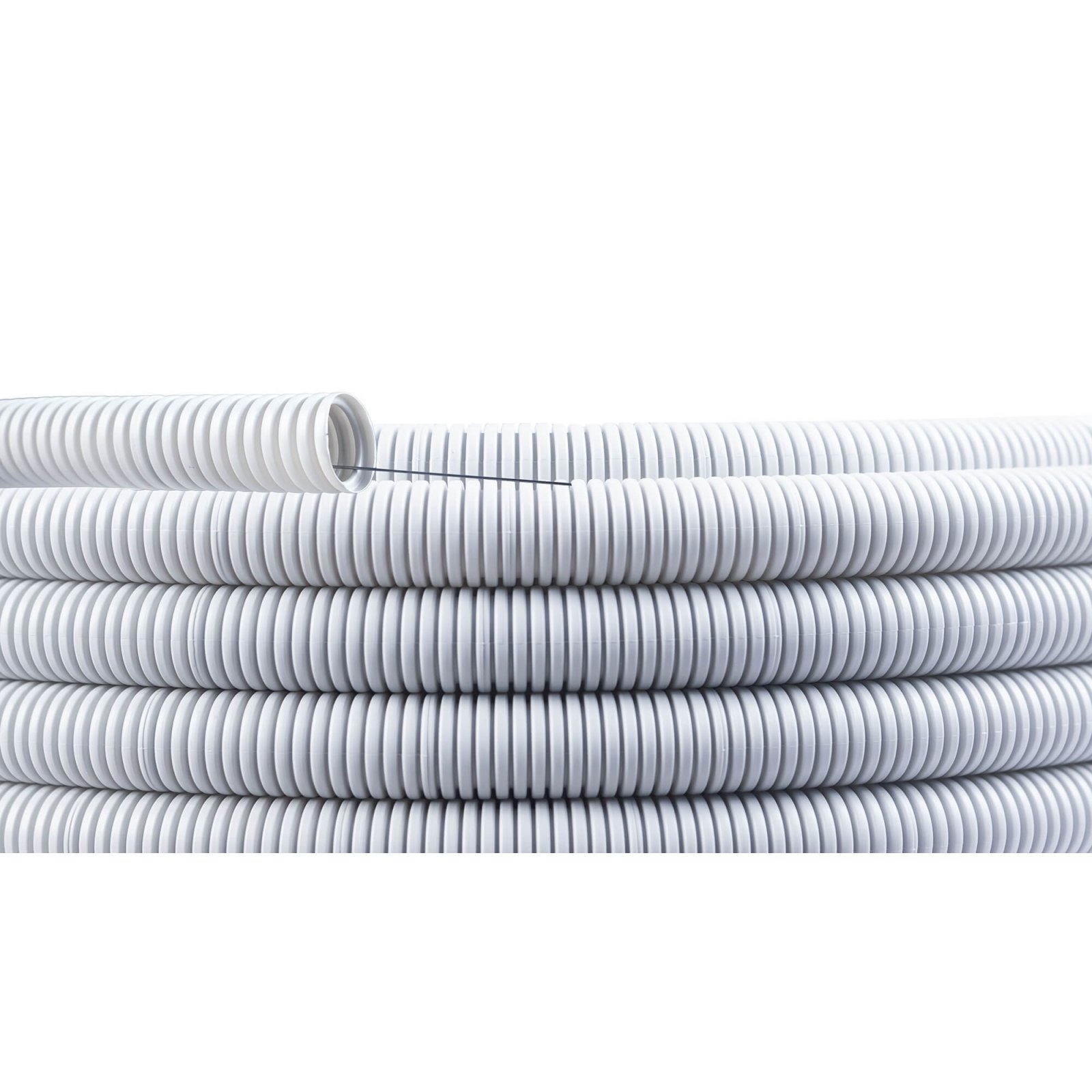 Cabeus FCPL-40-PVC-020-1-GY Труба ПВХ гибкая гофр. д.40мм, лёгкая с протяжкой, 20м, цвет серый фото 9
