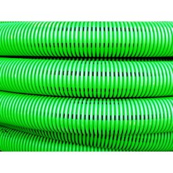 Труба гибкая двустенная дренажная д.110мм, класс SN6, перфорация 360 град., цвет зеленый140911 фото