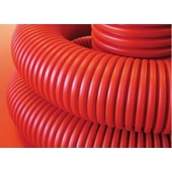 Труба гибкая двустенная для кабельной канализации д.110мм, цвет красный, в бухте 50м., без протяжки120911 фото