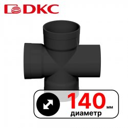 Крестообразное соед. для двустенных труб,90 ,полипропилен,д.140