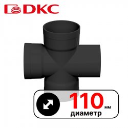 Крестообразное соед. для двустенных труб,90 ,полипропилен,д.110