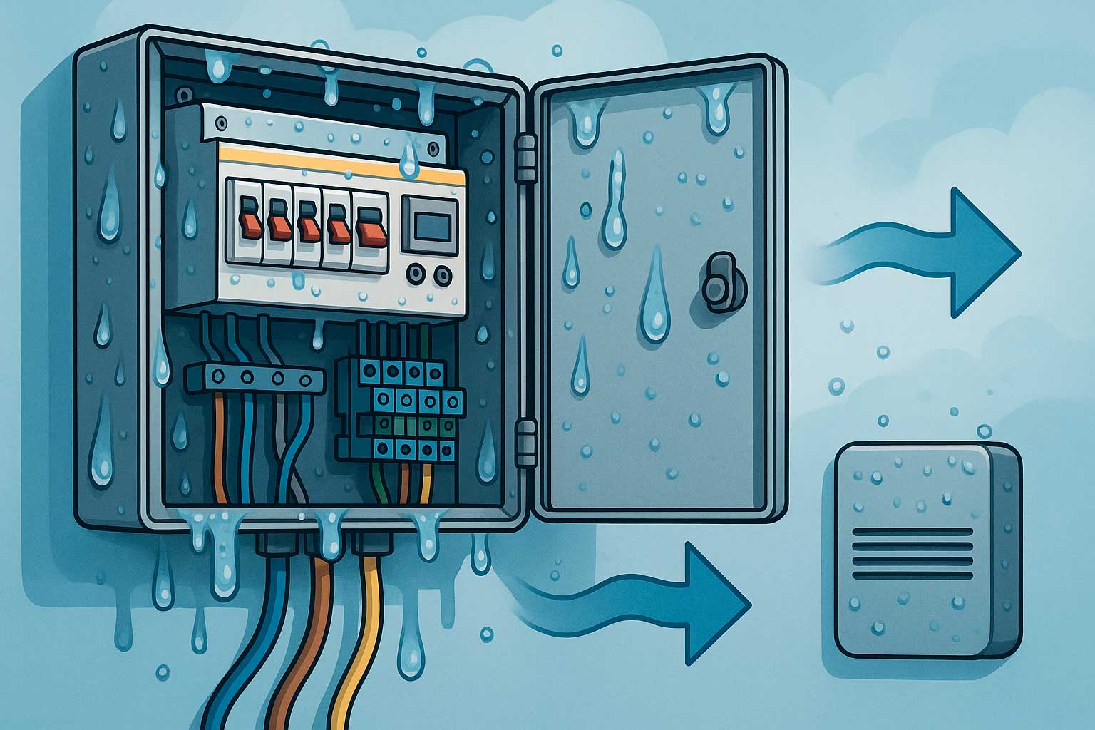 Почему образуется конденсат и как с ним бороться внутри электрощитов ?