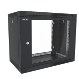 Шкаф телекоммуникационный 9U со стеклянной дверью настенный черного цвета RC19