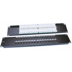 Hyperline PP3-19-32-8P8C-C5E-110D Патч-панель 19, 2U, 32 порта RJ-45, категория 5e, Dual IDC, ROHS, цвет черный
