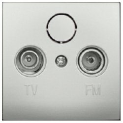 Накладка розетки TV+FM+SAT 2(3)  (серебристый металлик) LK60 Экопласт