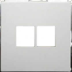 Накладка с суппортом розетки  компьютерной  и телефонной на 2 входа  (бел.) БЕЗ разъема LK60 Экопласт866204-0 фото