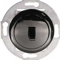 Переключатель 1-рычажковый, на 2 направления (схема 6) 10 A, 250 B (черный) Vintage Экопласт880808-1 фото