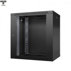 ТЕЛКОМ TL-12.6.3-С.9005МА Шкаф 12U 600x350x623мм (ШхГхВ) телекоммуникационный 19 настенный, дверь стекло, цвет черный (RAL9005)