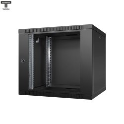 ТЕЛКОМ TL-9.6.4-П.9005МА Шкаф настенный 9U 600x450x490мм (ШхГхВ) телекоммуникационный 19, дверь перфорированная, цвет черный (RAL9005МА) (4 места)