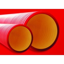 Труба жесткая двустенная для кабельной канализации (6кПа) д160мм,цвет красный
