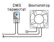 Схема подключения термостата и вентиляторного модуля 
