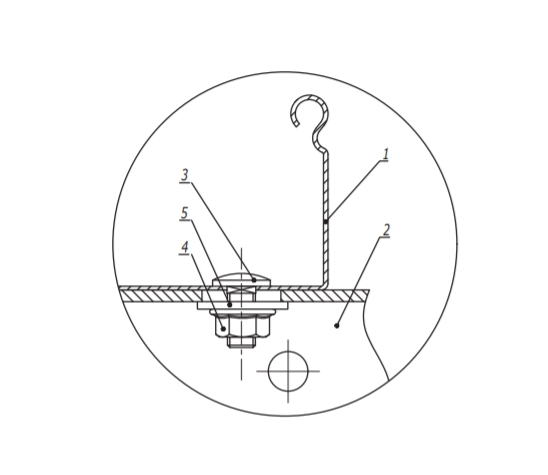 Пример монтажа кабельного листового лотка с применением винта сферического с гладкой головкой 